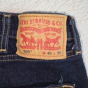 Levi's  505 Men's Blue Jeans 40 X 30 Dark Wash